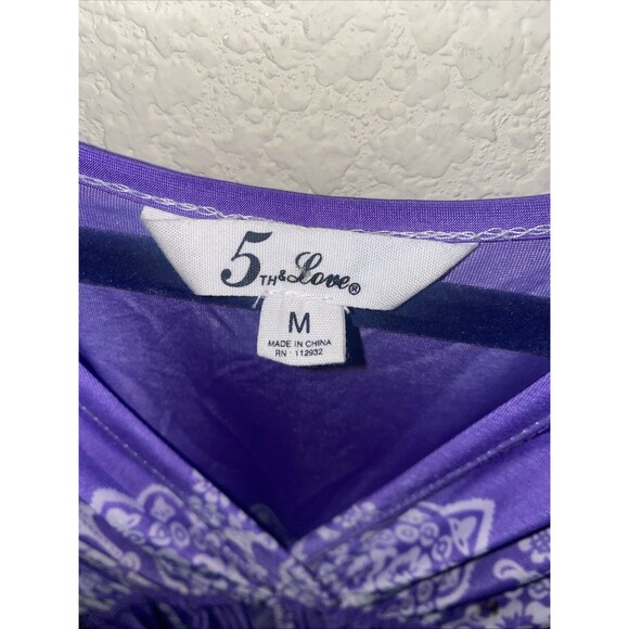 5TH & LOVE empire maxy vneck dress purple boho hippie m stretchy - Picture 4 of 6
